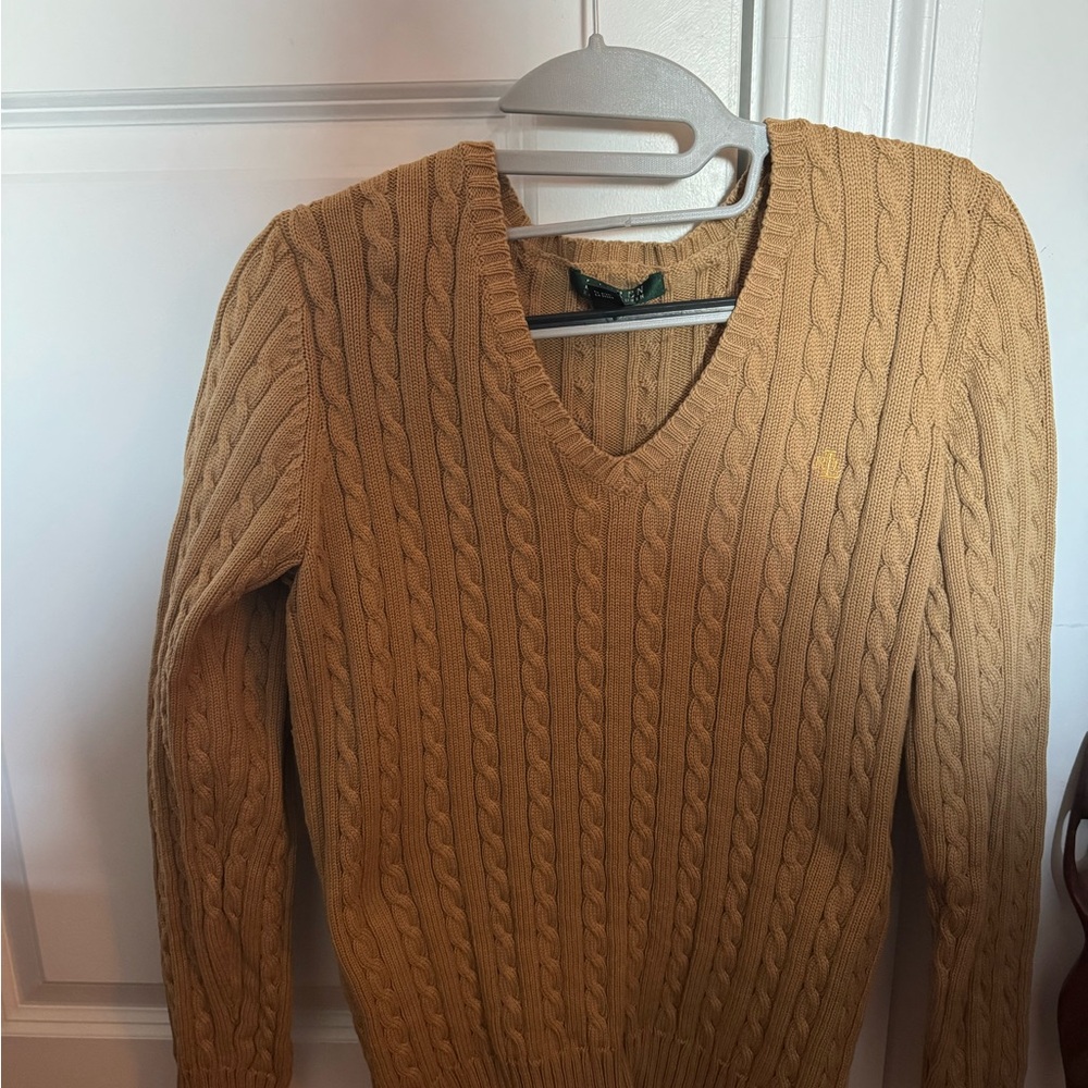 Cable Knit V-Neck Sweater